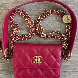 Chanel Pink Quilted Leather mini bag certified authentic